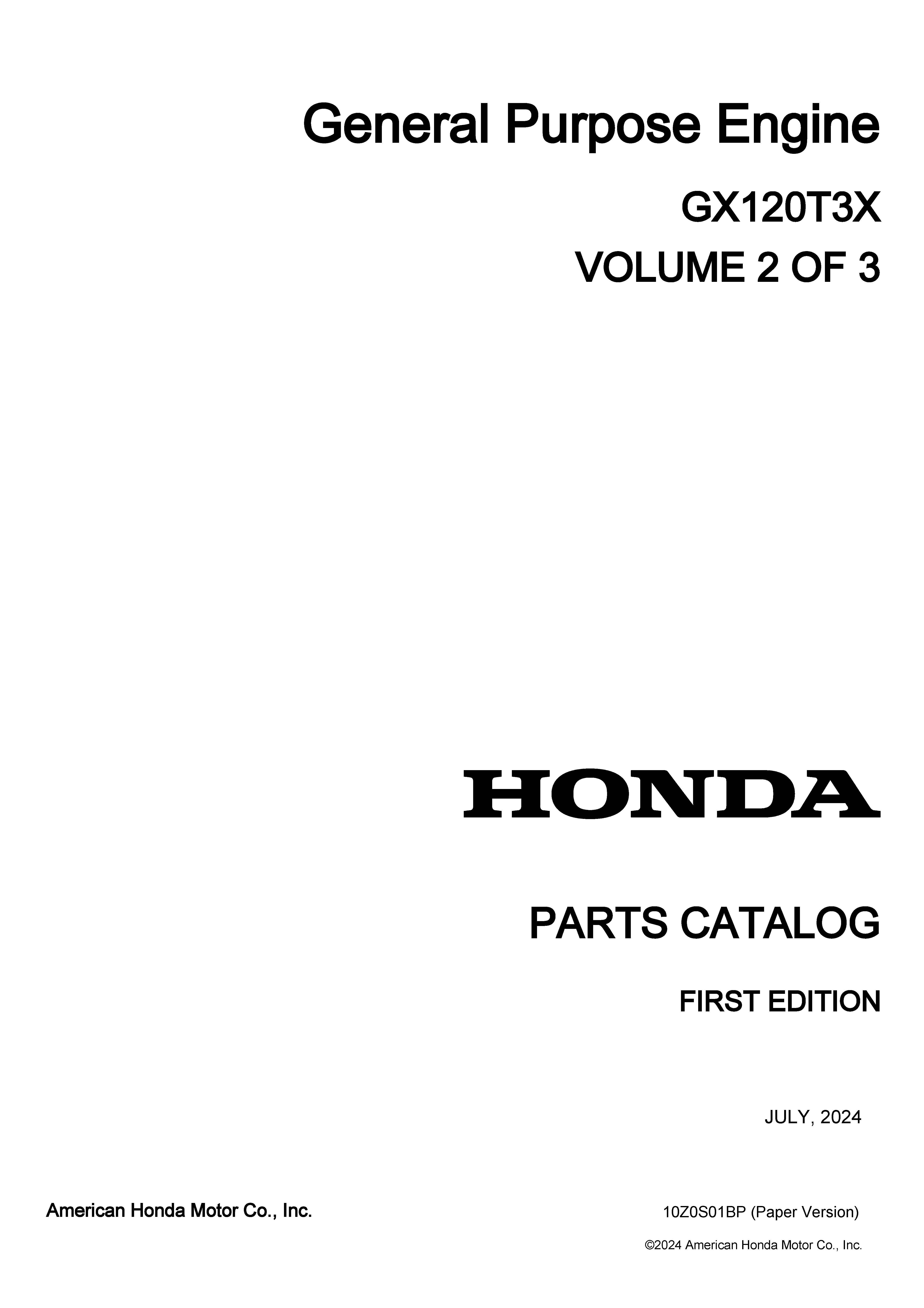 ホンダパ−ツカタログ GX120T3X General Purpose Engine Parts Catalog | Honda Power